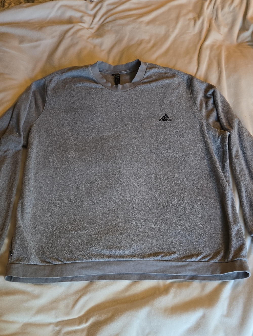 adidas Light Gray Crewneck Sweatshirt with Small Logo